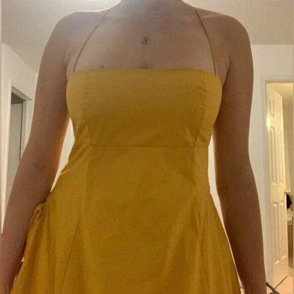 En Saison - yellow midi dress (large) - Picture 4 of 15